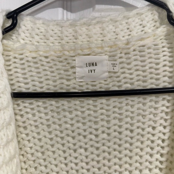 Cozy White Sweater with Yellow Smiley Faces by Luna Ivy - Picture 3 of 6